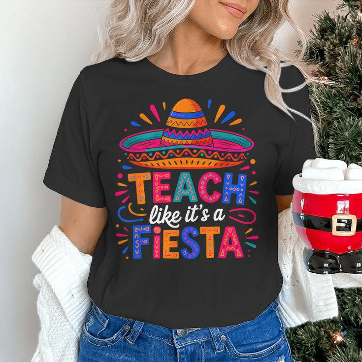 Teach Like It'S A Fiesta Teachers Sombrero Cinco De Mayo Women's T-Shirt, gift for family, gift for coworker