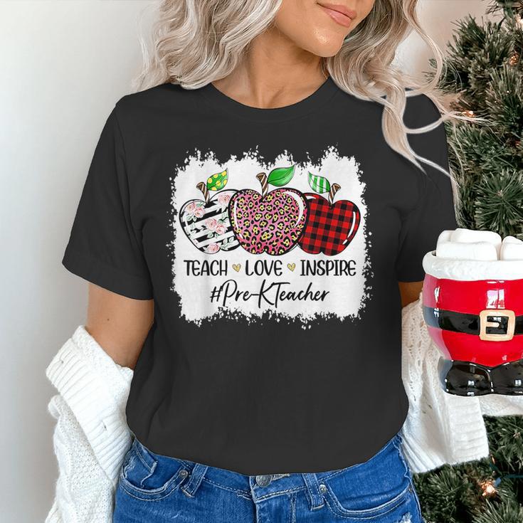 Teach Love Inspire Pre-k Teacher Apple Leopard Red Plain Women's T-Shirt, gift for family, gift for coworker Teach Love Inspire Pre-k Teacher Apple Leopard Red Plain Women's T-Shirt, gift for family, gift for coworker