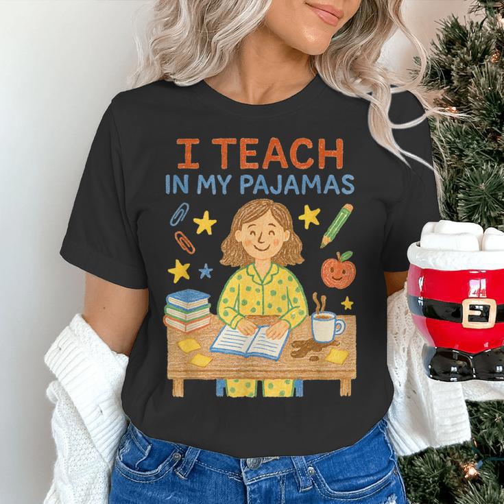 I Teach In My Pajamas Crayon Home School Teacher PJs Women's T-Shirt, gift for family, gift for coworker I Teach In My Pajamas Crayon Home School Teacher PJs Women's T-Shirt, gift for family, gift for coworker