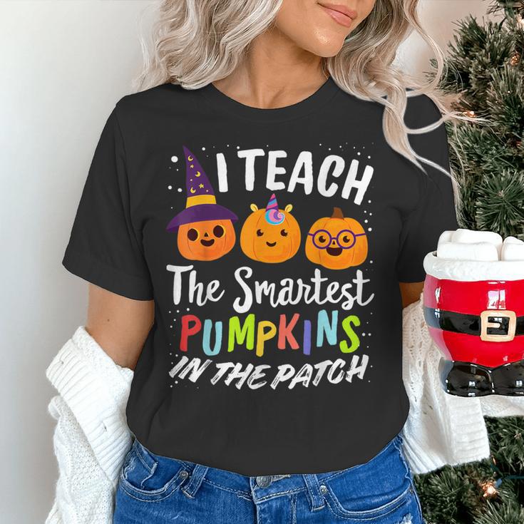 I Teach The Smartest Pumpkins The Patch Teacher Fall Season For Men Women Kids Women's T-Shirt, gift for family, gift for coworker