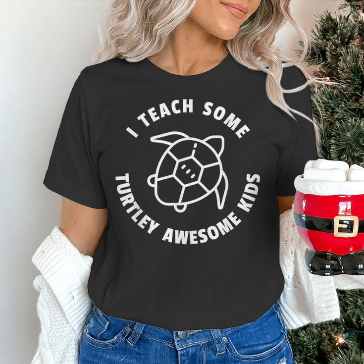 I Teach Some Turtley Awesome Kids Teacher Turtle Pun Women's T-Shirt, gift for family, gift for coworker I Teach Some Turtley Awesome Kids Teacher Turtle Pun Women's T-Shirt, gift for family, gift for coworker