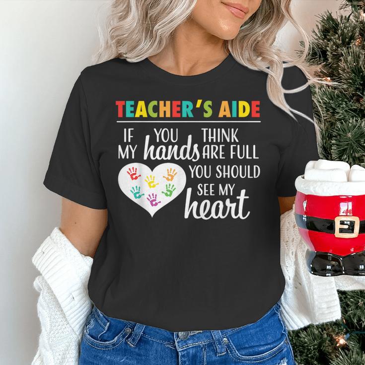 Teacher Aide Appreciation Cute Heart Tee For Women Women's T-Shirt, gift for family, gift for coworker