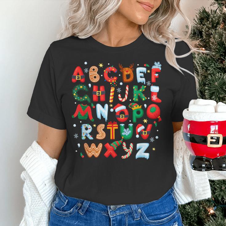 Teacher Christmas Alphabet Back To School Holiday Learning Women's T-Shirt, gift for family, gift for coworker