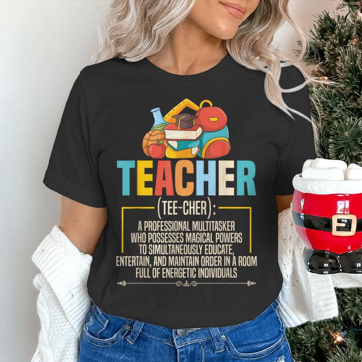 Teacher Definition Teaching School Teacher Men Women Women's T-Shirt, gift for family, gift for coworker