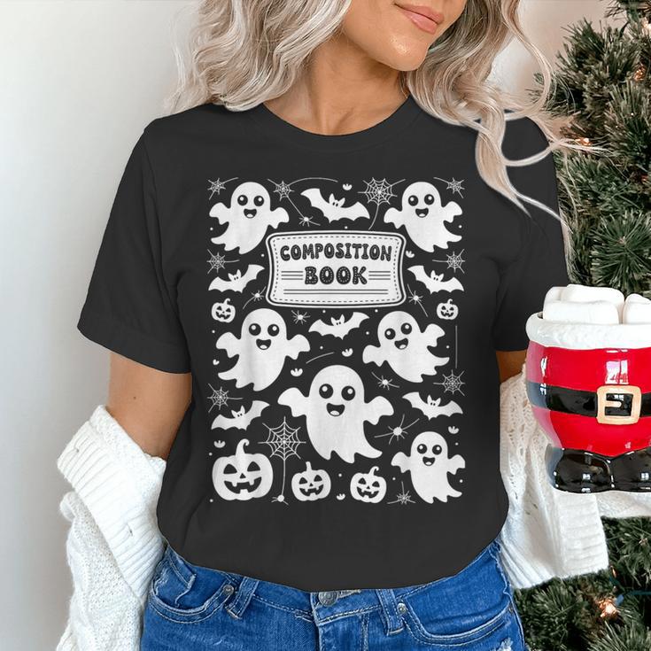 Teacher Halloween Composition Notebook Costume Halloween Women's T-Shirt, gift for family, gift for coworker