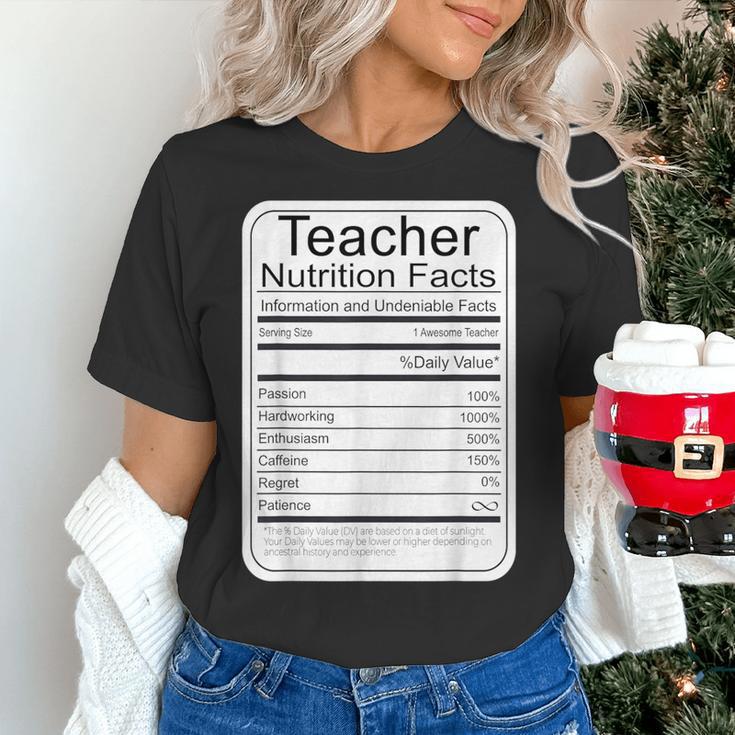 Teacher Nutrition Facts Teachers Nutritional Fact Women's T-Shirt, gift for family, gift for coworker