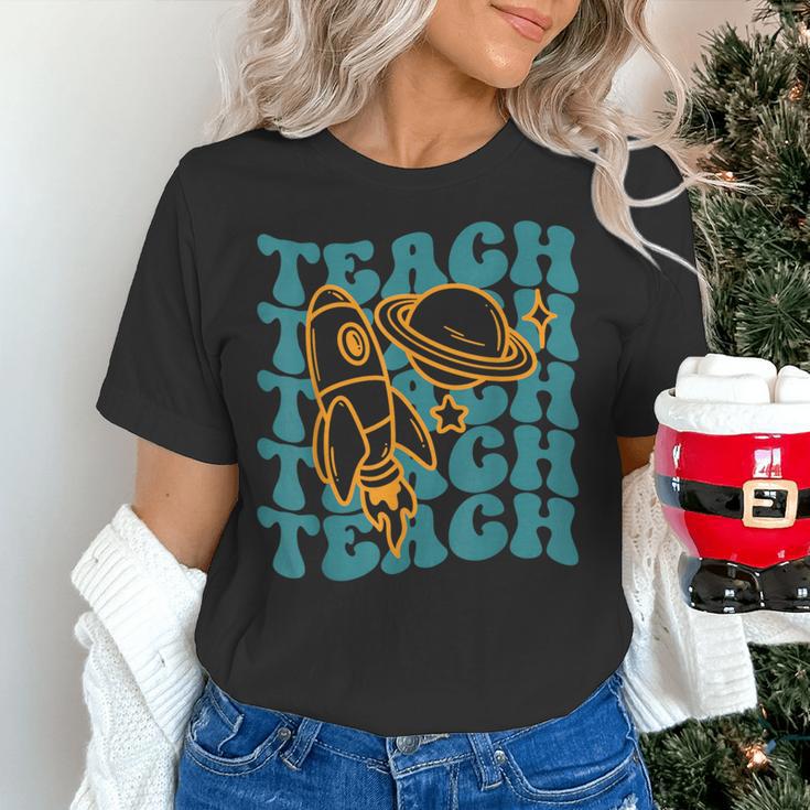 Teacher Outer Space Science Astronomy Planet Saturn Teach Women's T-Shirt, Science Teacher Shirts, gift for family, gift for coworker Teacher Outer Space Science Astronomy Planet Saturn Teach Women's T-Shirt, Science Teacher Shirts, gift for family, gift for coworker