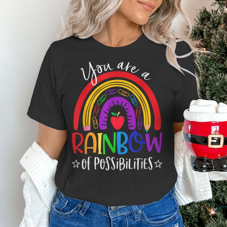 Teacher You Are a Rainbow Of Possibilities Funny Women's T-Shirt, gift for family, gift for coworker Teacher You Are a Rainbow Of Possibilities Funny Women's T-Shirt, gift for family, gift for coworker