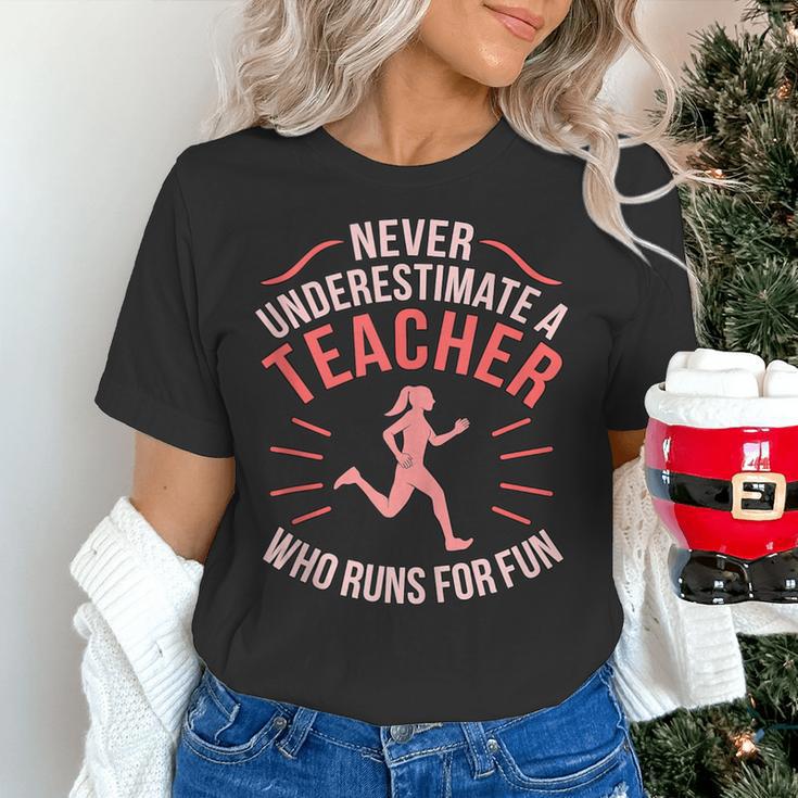 Teacher Who Runs Half Marathon Runner Running Lover Graphic Women's T-Shirt, gift for family, gift for coworker Teacher Who Runs Half Marathon Runner Running Lover Graphic Women's T-Shirt, gift for family, gift for coworker