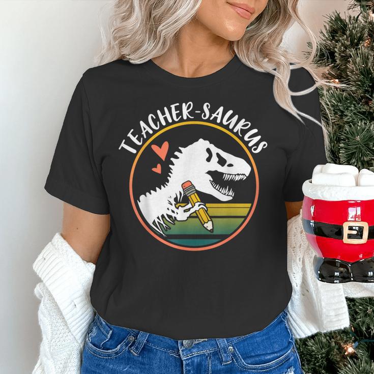 Teacher-Saurus Dinosaur Teacher Design T-Rex Design Women's T-Shirt, gift for family, gift for coworker Teacher-Saurus Dinosaur Teacher Design T-Rex Design Women's T-Shirt, gift for family, gift for coworker