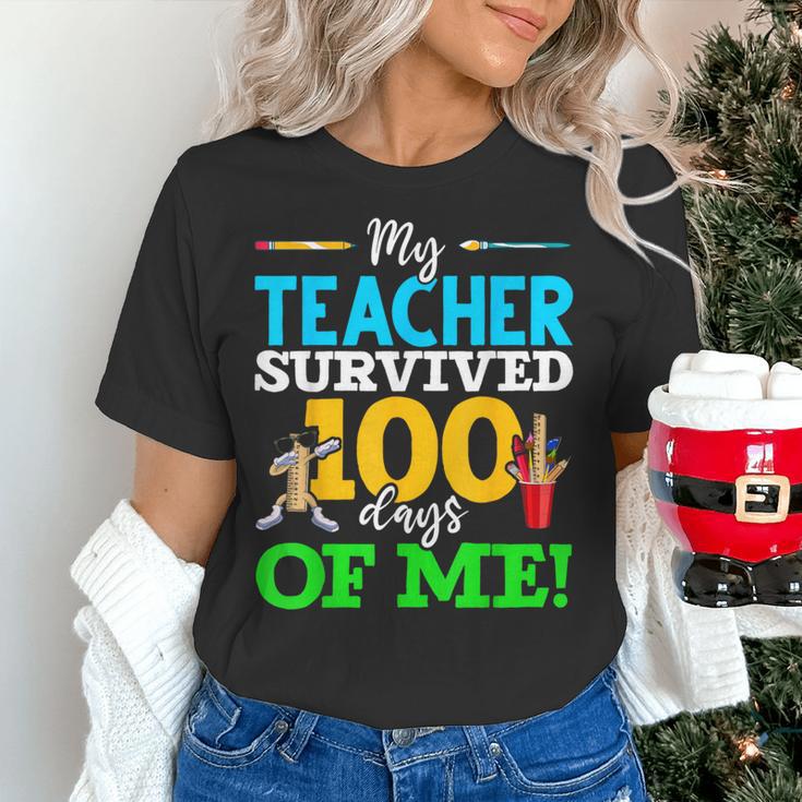 My Teacher Survived 100 Days Of Me Dab 100 Days Of School For Men Women Kids Women's T-Shirt, gift for family, gift for coworker My Teacher Survived 100 Days Of Me Dab 100 Days Of School For Men Women Kids Women's T-Shirt, gift for family, gift for coworker
