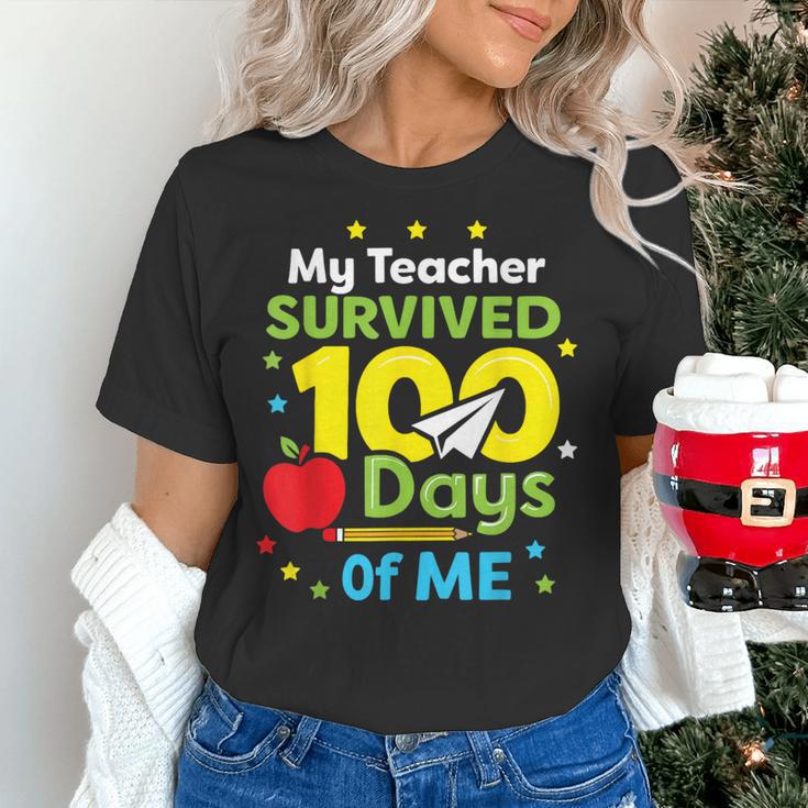 My Teacher Survived 100 Days Of Me Women's T-Shirt, gift for family, gift for coworker My Teacher Survived 100 Days Of Me Women's T-Shirt, gift for family, gift for coworker