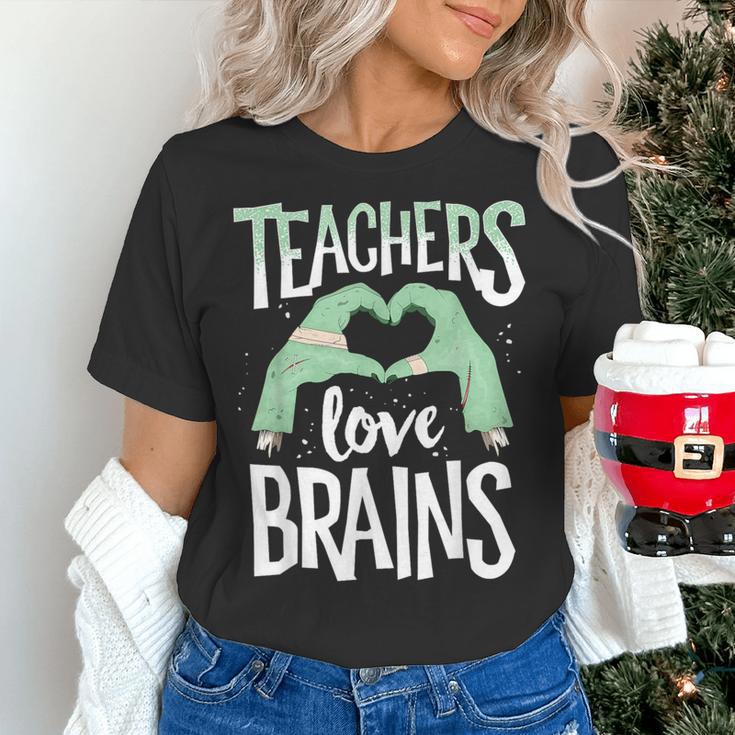 Teachers Love Brains Halloween Costume Trick Treat Zombie Women's T-Shirt, gift for family, gift for coworker Teachers Love Brains Halloween Costume Trick Treat Zombie Women's T-Shirt, gift for family, gift for coworker