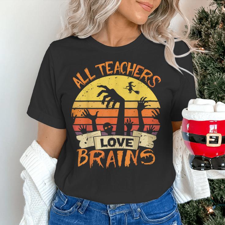 All Teachers Love Brains Shirt Halloween Teachers Women's T-Shirt, gift for family, gift for coworker All Teachers Love Brains Shirt Halloween Teachers Women's T-Shirt, gift for family, gift for coworker