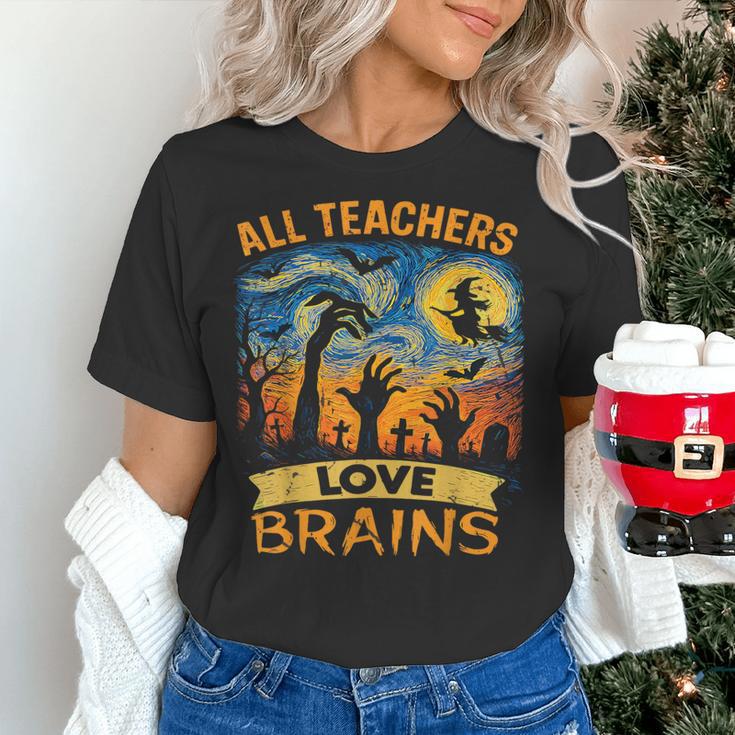All Teachers Love Brains Shirt Teacher Halloween Tee Women's T-Shirt, gift for family, gift for coworker
