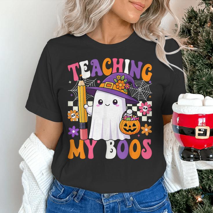 Teaching My Boos Ghost Teacher Cute Pencil Halloween Teacher Women's T-Shirt, gift for family, gift for coworker Teaching My Boos Ghost Teacher Cute Pencil Halloween Teacher Women's T-Shirt, gift for family, gift for coworker