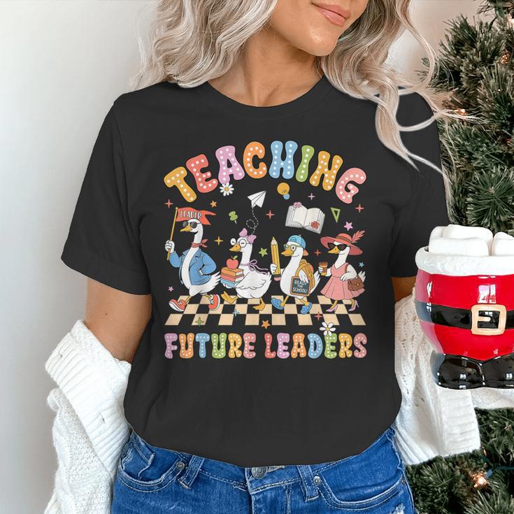 Teaching Future Leaders Teacher Back To School Cute Goose Women's T-Shirt, Future Teacher Shirts, gift for family, gift for coworker Teaching Future Leaders Teacher Back To School Cute Goose Women's T-Shirt, Future Teacher Shirts, gift for family, gift for coworker