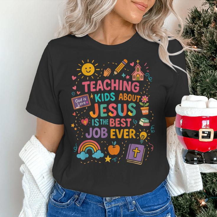 Teaching Kids About Jesus Is The Best Job Ever Bible Teacher Women's T-Shirt, gift for family, gift for coworker Teaching Kids About Jesus Is The Best Job Ever Bible Teacher Women's T-Shirt, gift for family, gift for coworker