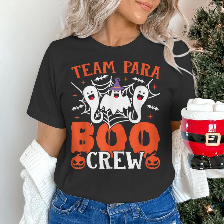 Team Para Boo Crew Halloween Ghost Paraprofessional Teacher Women's T-Shirt, gift for family, gift for coworker
