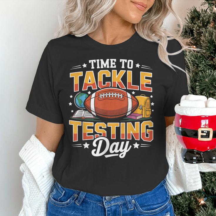 Test Day State Football Tackle Testing Day Sports Teacher Women's T-Shirt, gift for family, gift for coworker
