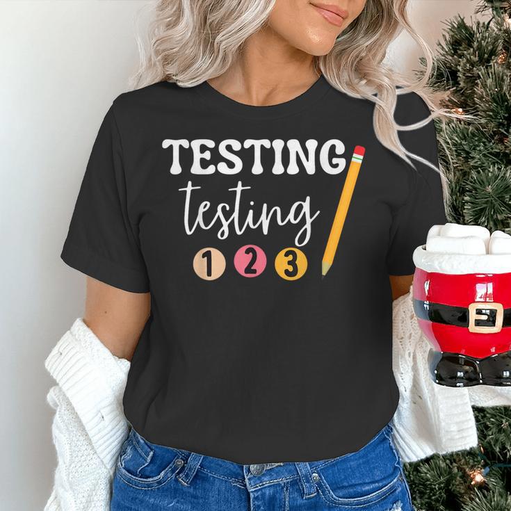 Testing Testing 123 Cute Math Teacher Student Test Day Men Women Girls Kids Women's T-Shirt, gift for family, gift for coworker Testing Testing 123 Cute Math Teacher Student Test Day Men Women Girls Kids Women's T-Shirt, gift for family, gift for coworker