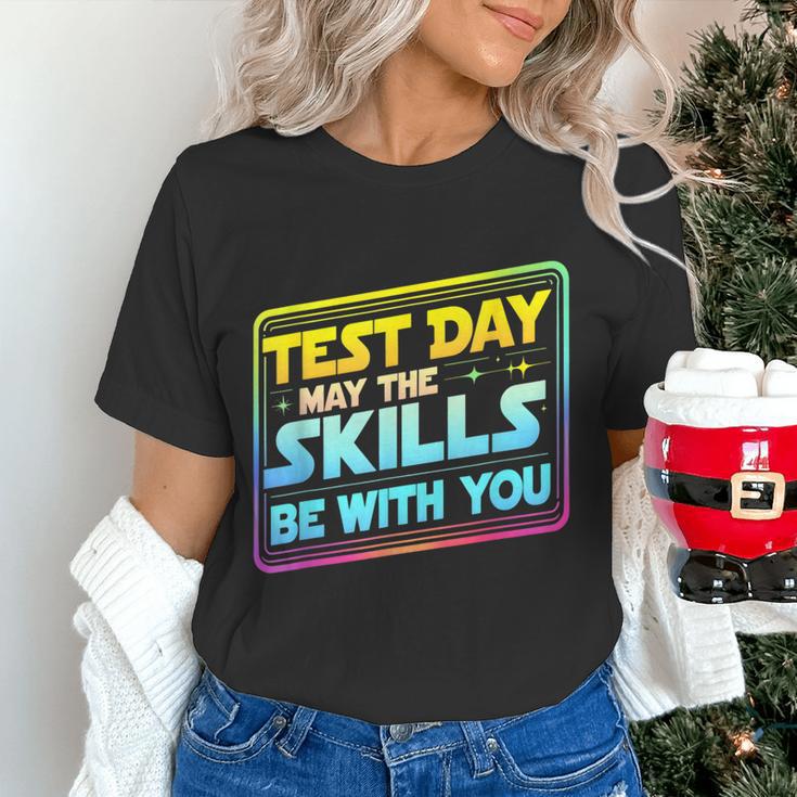 Testing Day Test Day May The Skills Be With You Teacher Women's T-Shirt, gift for family, gift for coworker Testing Day Test Day May The Skills Be With You Teacher Women's T-Shirt, gift for family, gift for coworker