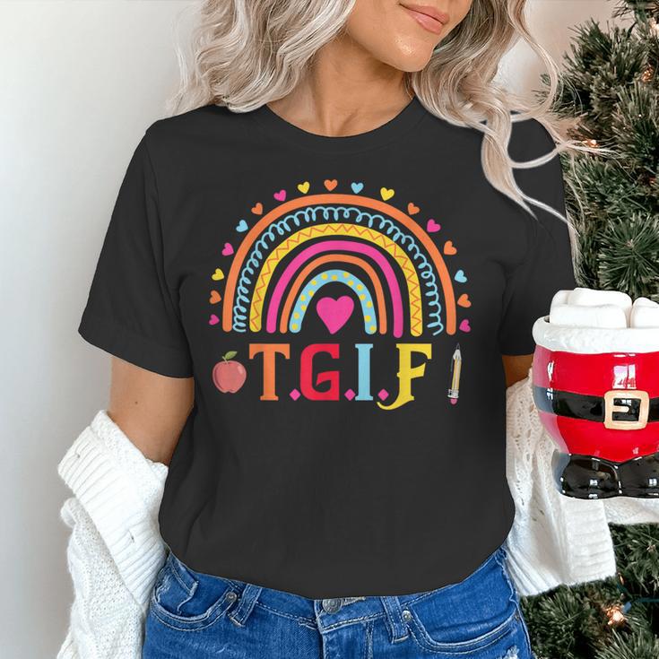 TGIF Teacher Appreciation Alphabet Thank God It's Friday For Men Women Girls Kids Women's T-Shirt, gift for family, gift for coworker
