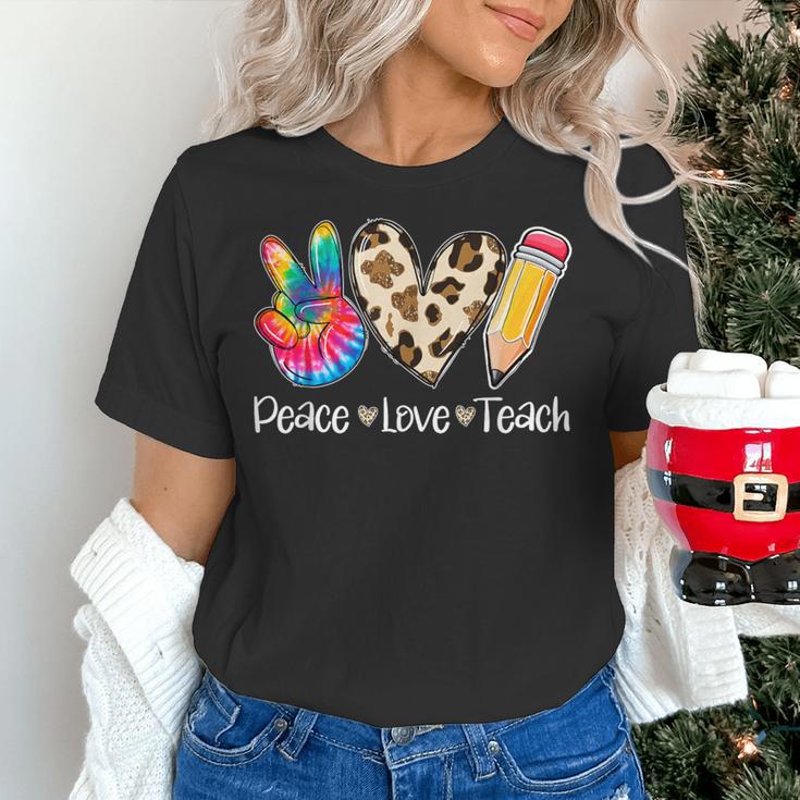 Tie Dye Hippie Peace Love Teach Teacher Appreciation Women's T-Shirt, gift for family, gift for coworker Tie Dye Hippie Peace Love Teach Teacher Appreciation Women's T-Shirt, gift for family, gift for coworker