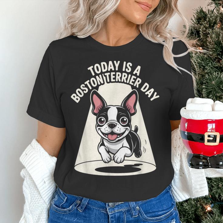 Today Is A Boston Terrier Day Cute Dog Lover Cartoon Women's T-Shirt, gift for family, gift for coworker