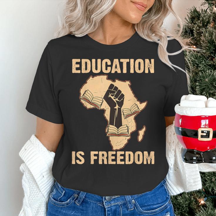 History Education Is Freedom African Map Black Teacher Women's T-Shirt, History Teacher Shirts, gift for family, gift for coworker