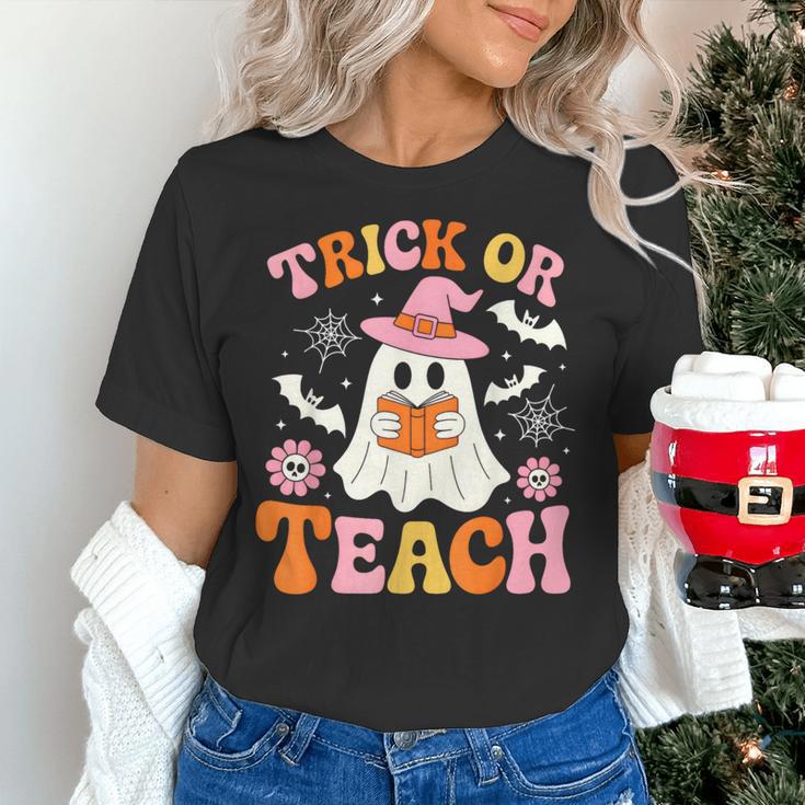 Trick Or Teach Cute Floral Ghost Teacher Halloween Costume Women's T-Shirt, gift for family, gift for coworker Trick Or Teach Cute Floral Ghost Teacher Halloween Costume Women's T-Shirt, gift for family, gift for coworker