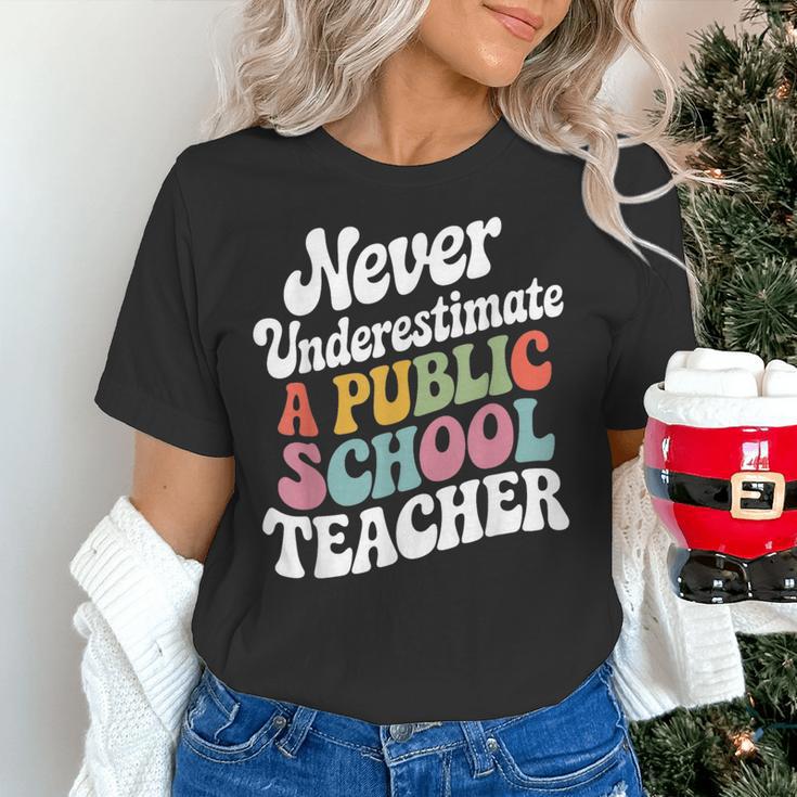 Never Underestimate a Public School Teacher Public Education Women's T-Shirt, gift for family, gift for coworker Never Underestimate a Public School Teacher Public Education Women's T-Shirt, gift for family, gift for coworker