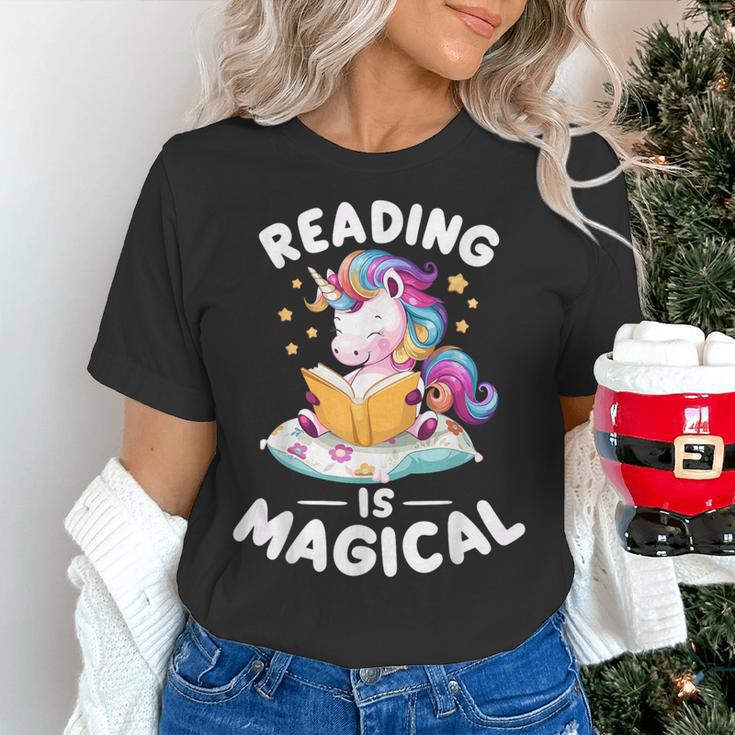 Unicorn Teacher Reading Is Magical Book Women's T-Shirt, gift for family, gift for coworker Unicorn Teacher Reading Is Magical Book Women's T-Shirt, gift for family, gift for coworker