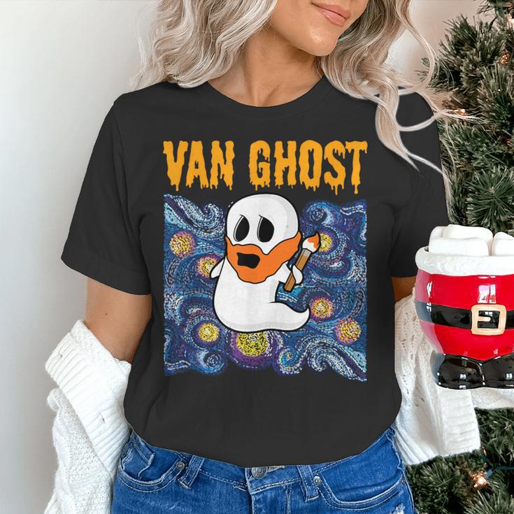 Van Ghost Art Teacher Halloween Van Gogh Starry Night Women's T-Shirt, gift for family, gift for coworker Van Ghost Art Teacher Halloween Van Gogh Starry Night Women's T-Shirt, gift for family, gift for coworker