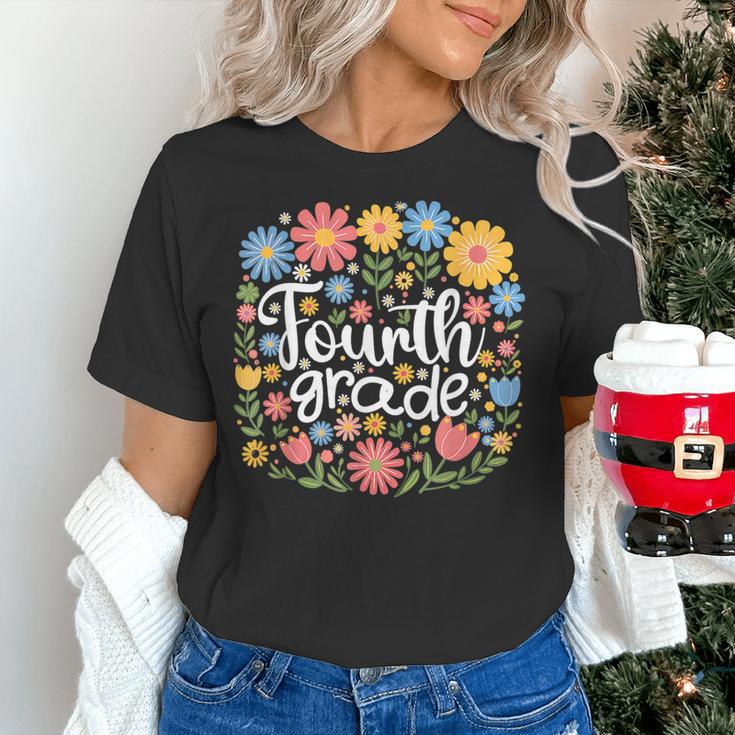 Wildflower 4th Fourth Grade Floral Back To School Teacher Women's T-Shirt, 4th Grade Teacher Shirts, gift for family, gift for coworker Wildflower 4th Fourth Grade Floral Back To School Teacher Women's T-Shirt, 4th Grade Teacher Shirts, gift for family, gift for coworker