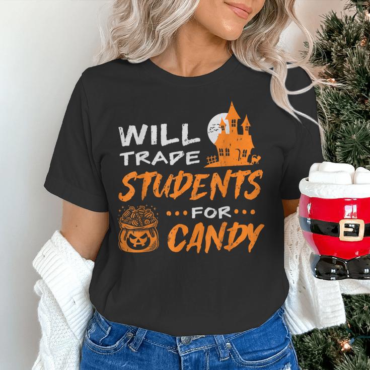 Will Trade Students For Candy Halloween Costume Teacher Women's T-Shirt, gift for family, gift for coworker Will Trade Students For Candy Halloween Costume Teacher Women's T-Shirt, gift for family, gift for coworker