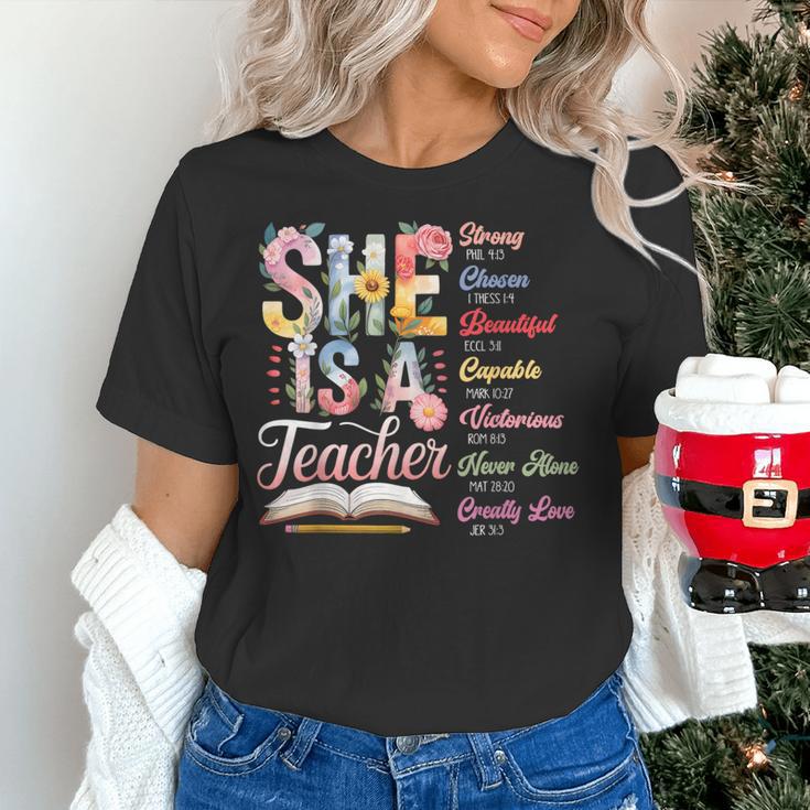 Women Bible Verse Christian Teacher God Says Back To School Women's T-Shirt, gift for family, gift for coworker Women Bible Verse Christian Teacher God Says Back To School Women's T-Shirt, gift for family, gift for coworker