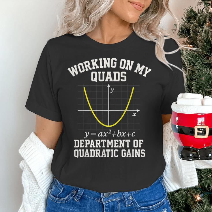 Working On My Quads Algebra Math Gym Teacher Women's T-Shirt, gift for family, gift for coworker
