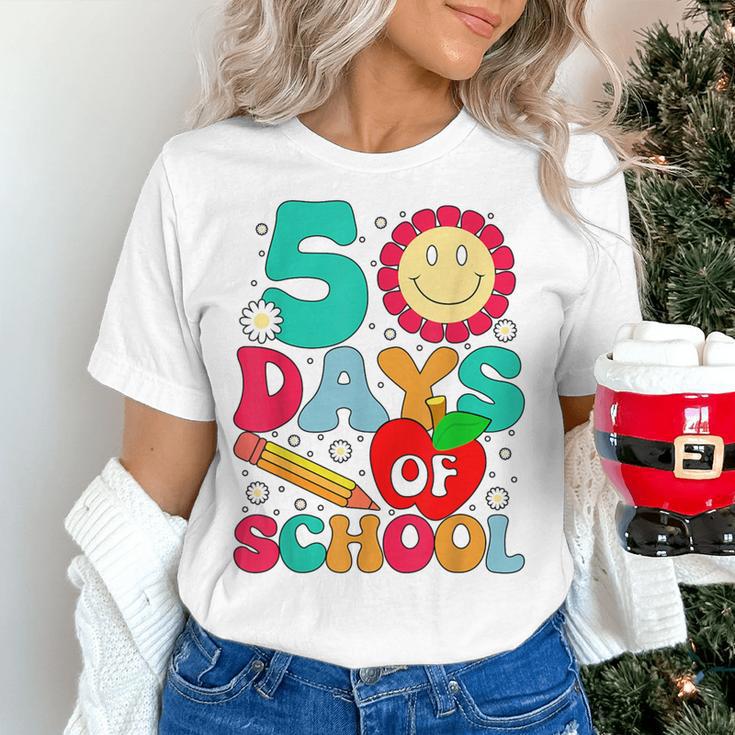 50 Days Of School Teacher Happy 50th Day Of School Kids Women's T-Shirt, gift for family, gift for coworker 50 Days Of School Teacher Happy 50th Day Of School Kids Women's T-Shirt, gift for family, gift for coworker