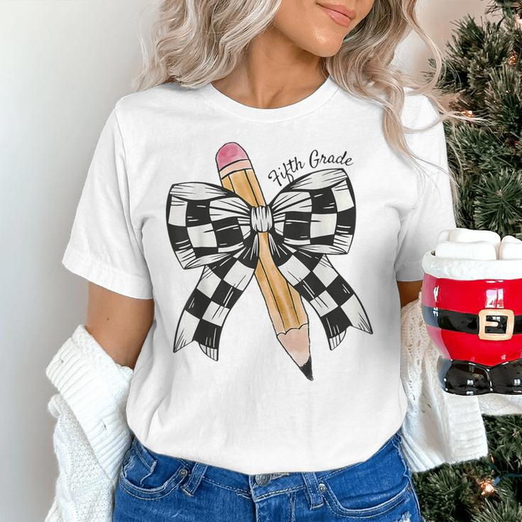 Back To School Hello Fifth Grade Teacher Coquette Pencil Bow Women's T-Shirt, gift for family, gift for coworker Back To School Hello Fifth Grade Teacher Coquette Pencil Bow Women's T-Shirt, gift for family, gift for coworker