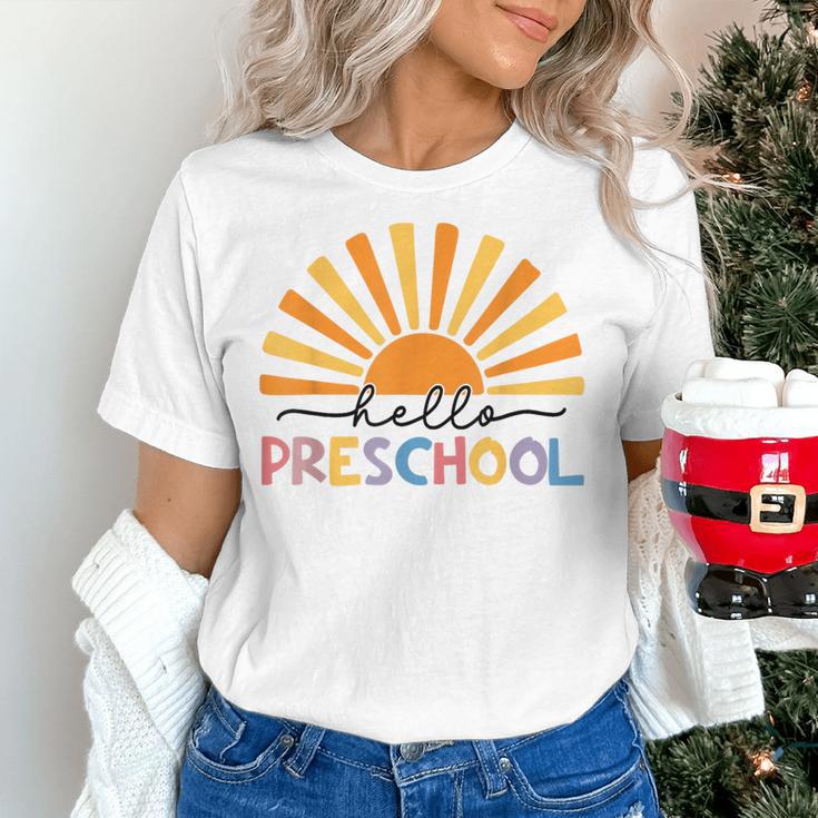 Back To School Hello Preschool For Kids Teacher Women Women's T-Shirt, gift for family, gift for coworker Back To School Hello Preschool For Kids Teacher Women Women's T-Shirt, gift for family, gift for coworker