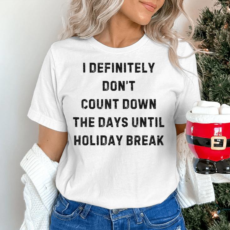 Back To School Teacher Outfit I Definitely Don't Count Down Holiday Break Lie Party Women's T-Shirt, gift for family, gift for coworker Back To School Teacher Outfit I Definitely Don't Count Down Holiday Break Lie Party Women's T-Shirt, gift for family, gift for coworker