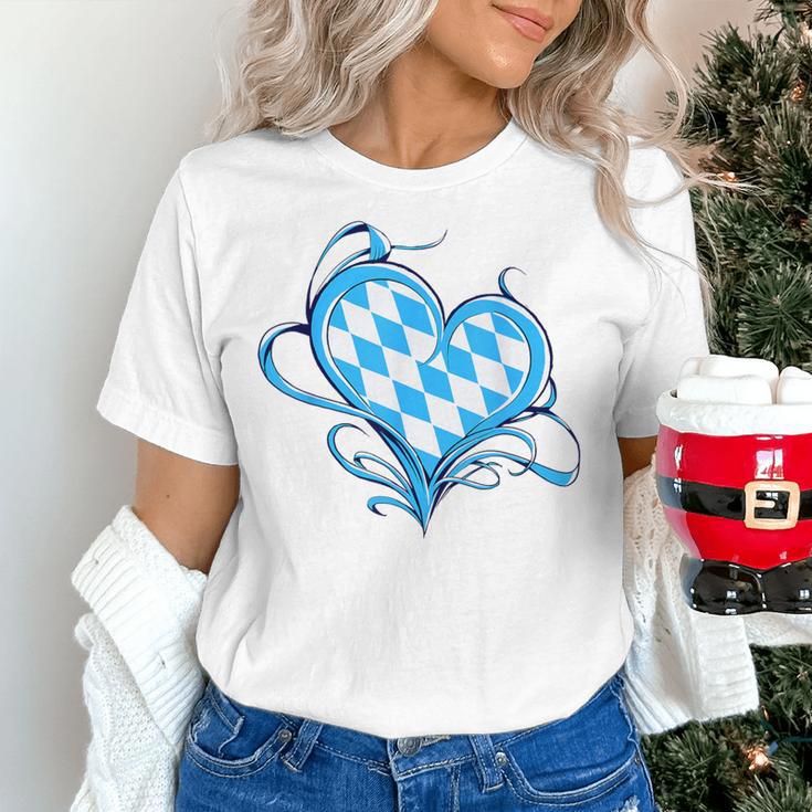Bavarian Flag As Heart Blue Diamond Bavaria Women's T-Shirt, gift for family, gift for coworker