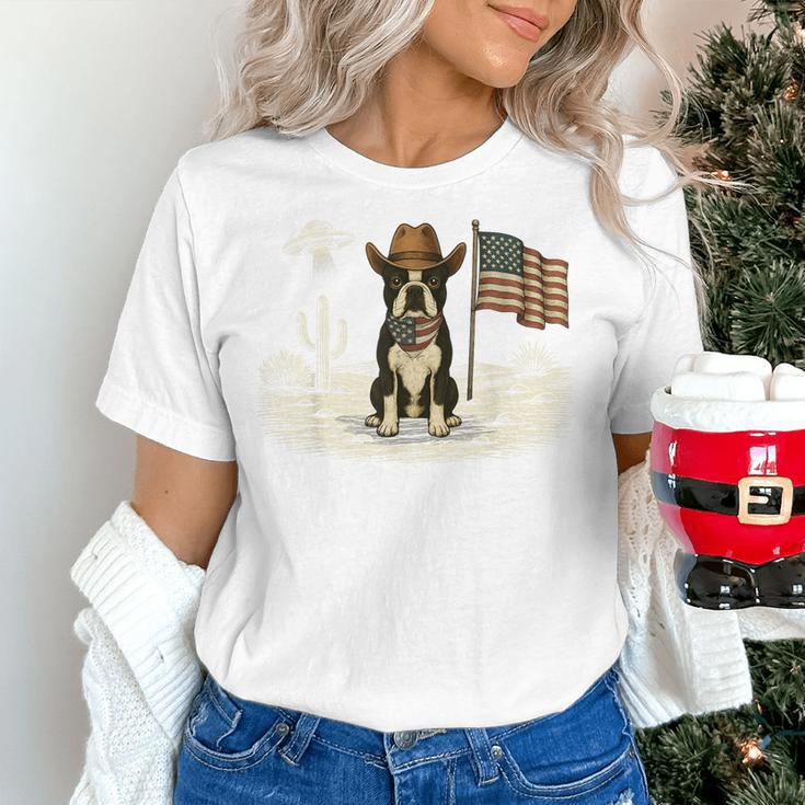 Boston Terrier 4th Of July US American Flag Dog Patriotic Women's T-Shirt, Patriotic Boston Terrier Shirts, American Boston Terrier Shirts, Boston Terrier 4th Of July Shirts, gift for family, gift for coworker