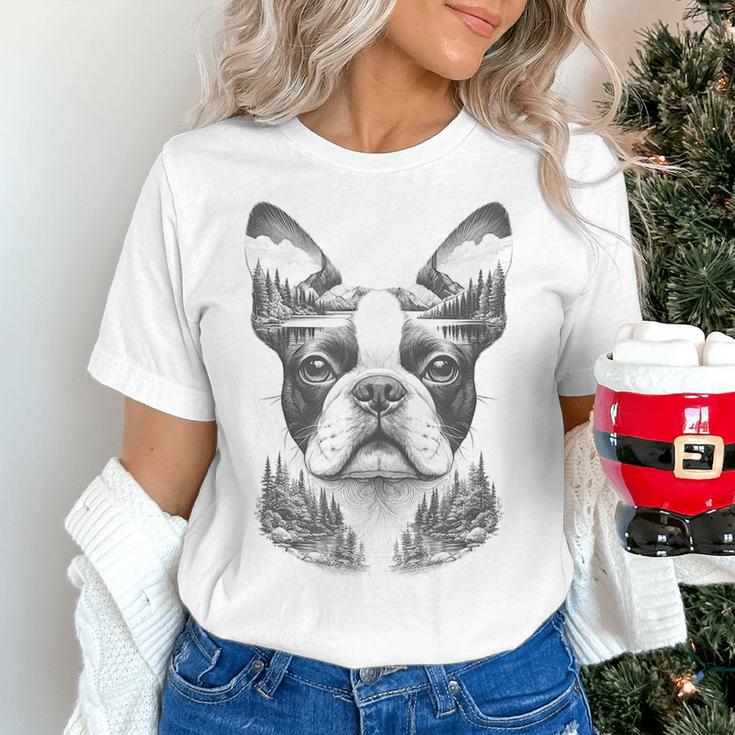 Boston Terrier Dog Bostie Nature Memorial Idea Men Women Women's T-Shirt, gift for family, gift for coworker