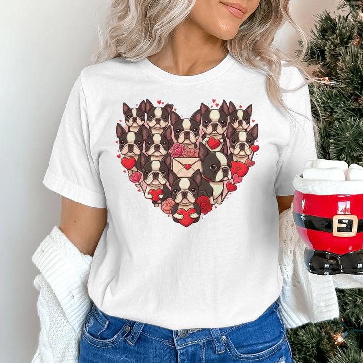 Boston Terrier Heart Valentine Boston Terrier Women's T-Shirt, gift for family, gift for coworker