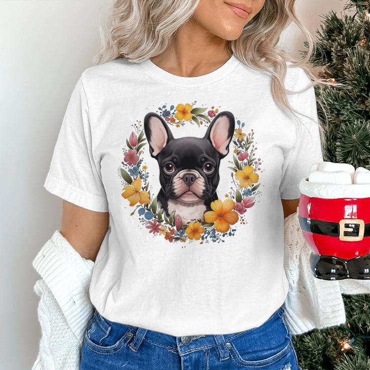 Boston Terrier Mom Floral Bostie Dog Lover Flowers Cute Women's T-Shirt, Boston Terrier Mom Shirts, gift for family, gift for coworker
