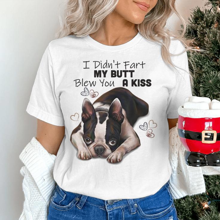 Boston Terrier Shirt I Didn't Fart My Butt Blew You A Kiss Women's T-Shirt, gift for family, gift for coworker