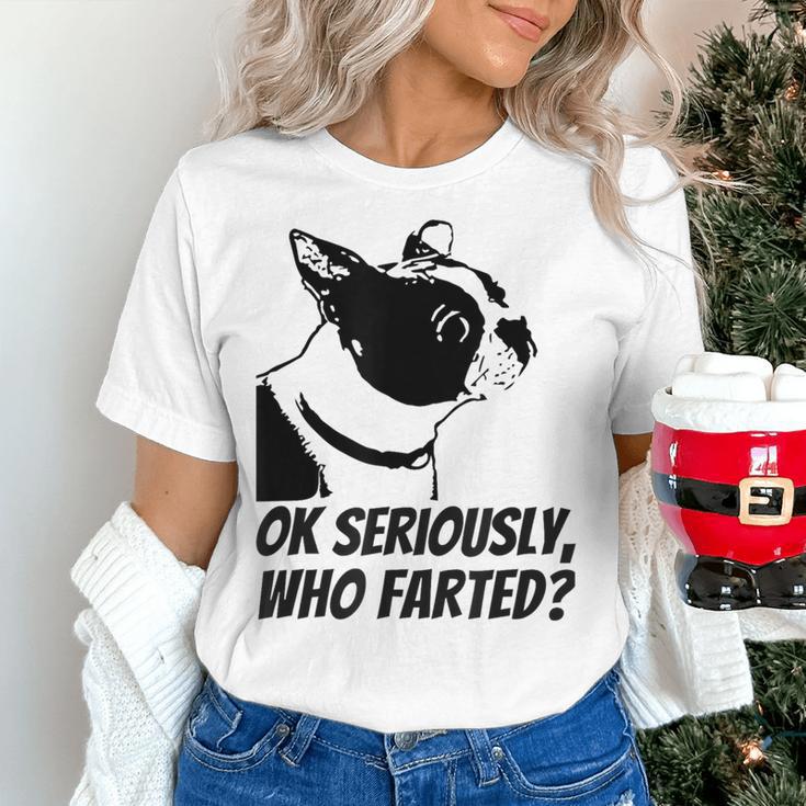 Boston Terrier Shirt Ok Seriously Who Farted Women's T-Shirt, gift for family, gift for coworker