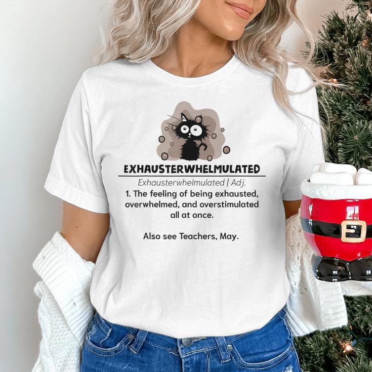 Cat Exhausted Teacher Exhausterwhelmulated Definition Women's T-Shirt, gift for family, gift for coworker Cat Exhausted Teacher Exhausterwhelmulated Definition Women's T-Shirt, gift for family, gift for coworker